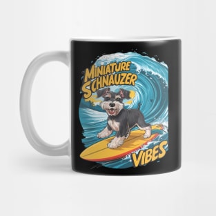 Wave-Riding Miniature Schnauzer Surfing Adventure Mug